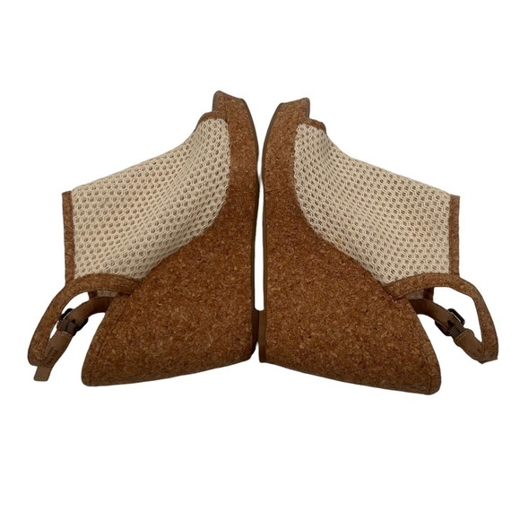 Splendid Tan Cork Mesh Platform Wedge Espadrille Sandals Size 9 Women’s - Picture 6 of 8